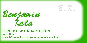 benjamin kala business card